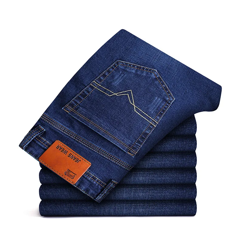 

Summer long pants men's Stretch Slim thin jeans men's straight loose 2021 casual men's jeans