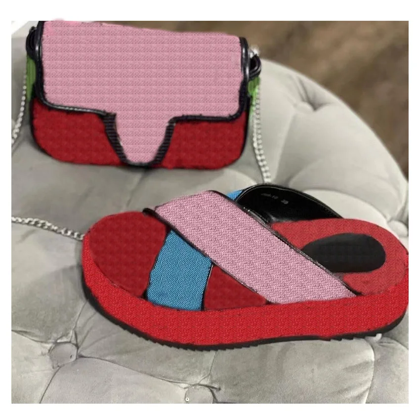 

Designer handbags famous brand for women luxury hand bags ladies purses 2021 shoe slippers and bags set slides and handbag sets