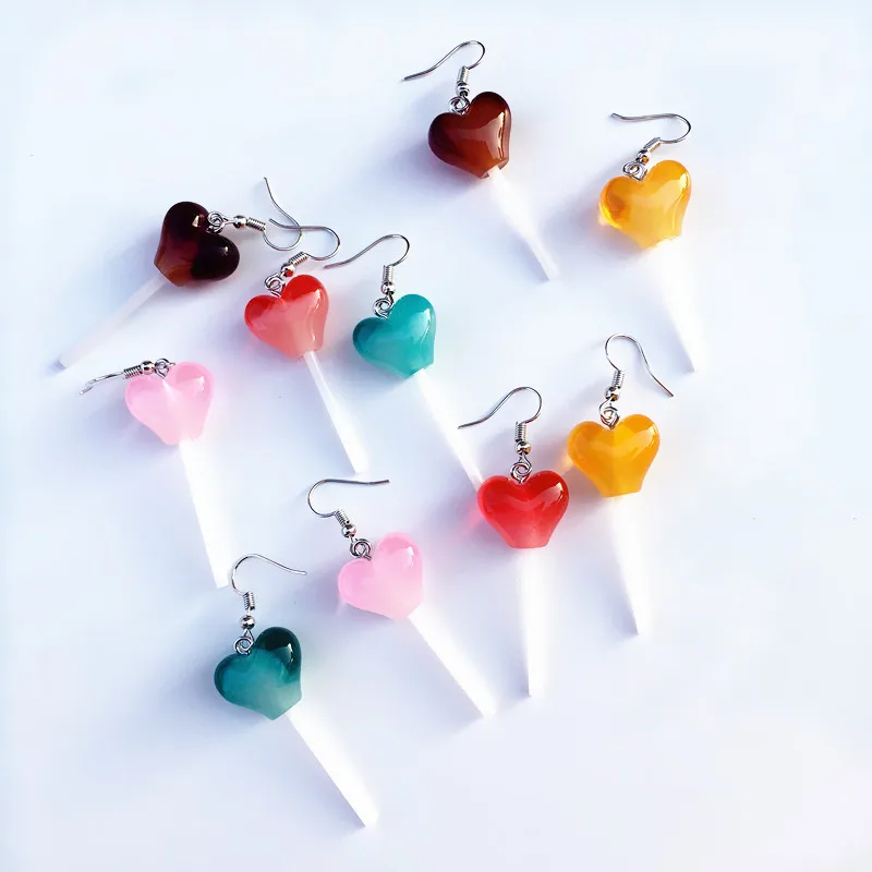 

Wholesale Fashion Cute Cartoon Lollipop Earrings Girl Resin Earrings Jewelry