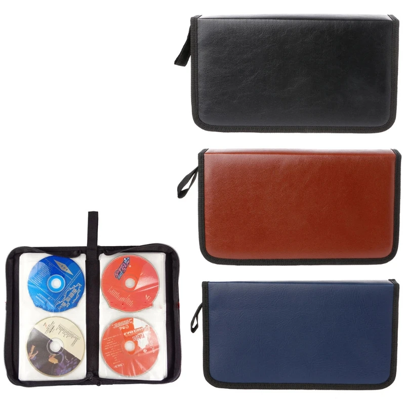 

80 Sleeve Faux Leather Disc Storage Bag CD Holder DVD Case VCD Organizer Handbag CD Storage Bag
