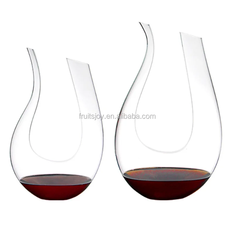 Wholesale U Shape Crystal Clear Glass Wine Decanter 30oz 50oz Glass