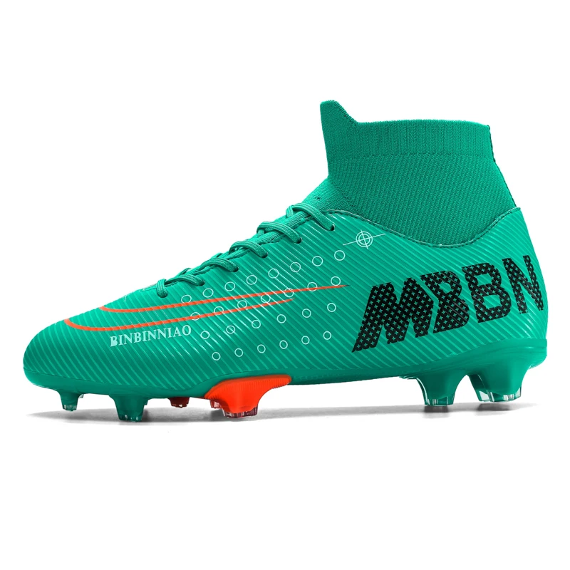 

Wholesale Fashion TPU Cleats High Top Soccer Boots Football Outdoor Training Shoes sport casual shoes, Black,white,green,royal blue