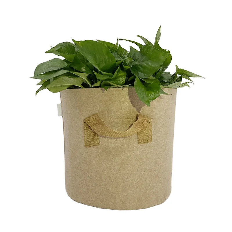 

7 Gallon Eco-friendly Wholesale Cheapest 1-1000 Gallon Indoor Garden High Strength Planter Fabric Pot Felt Grow Bag, Black