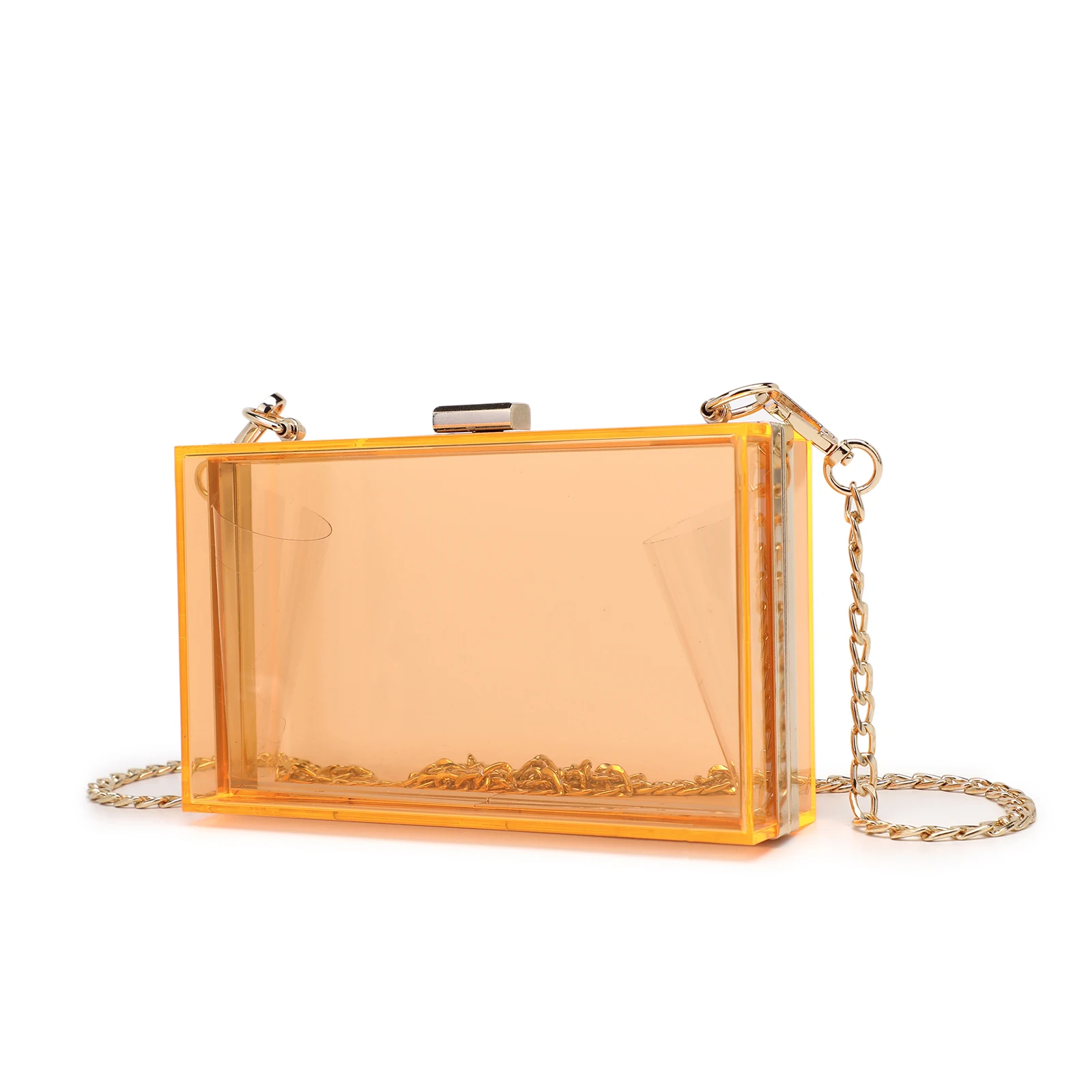 

FREE SHIPPING to US Transparent Acrylic Purses Women Acrylic Perfume Purse, Orange