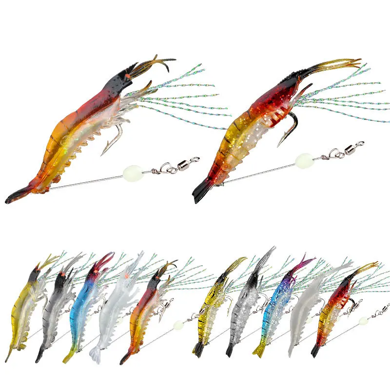 

Wolesale factory soft Lure Silicone Bait 9.5cm 5.7g Shrimp Plastic Lure Pasca for fishing, Various