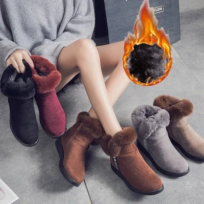 

Winter new arrival women thick non-slip cotton shoes plus velvet warm short boots large size snow boots for women