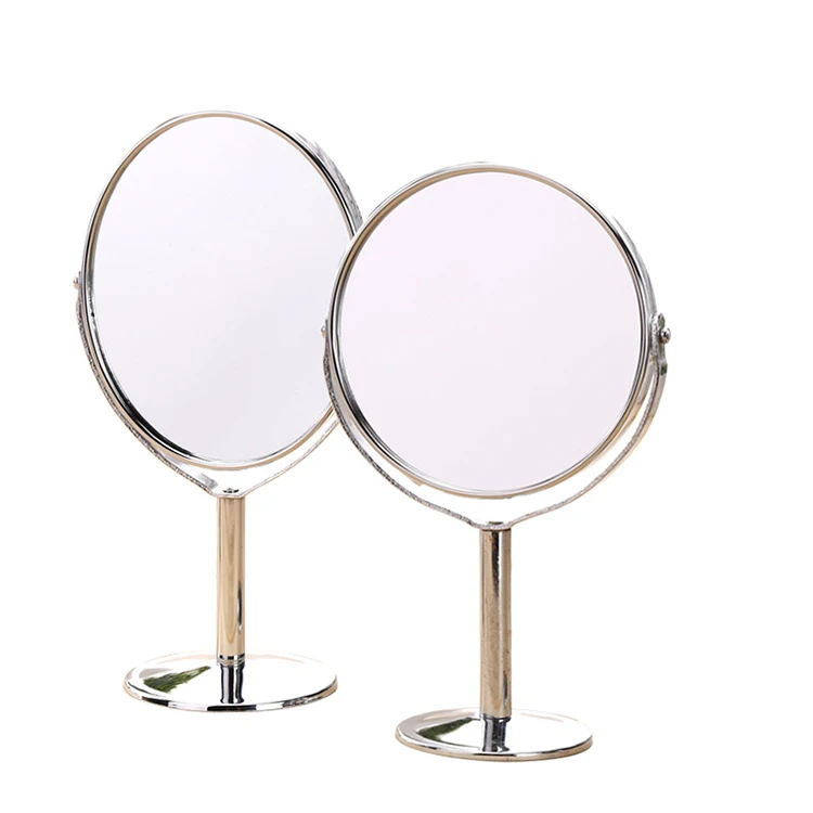 

Customized round mirror with stand metal Mirrors Table Makeup Mirror Small Wholesale, Champagne,sliver ,red