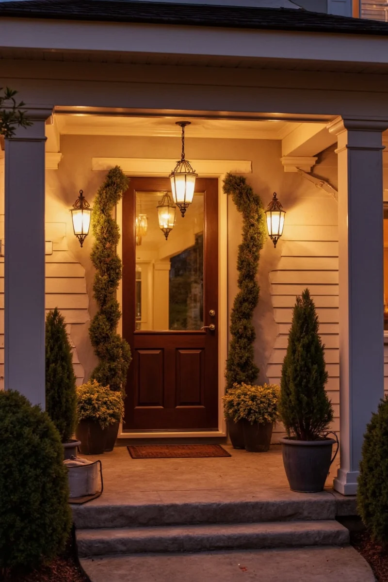 Tropical-inspired lantern porch design