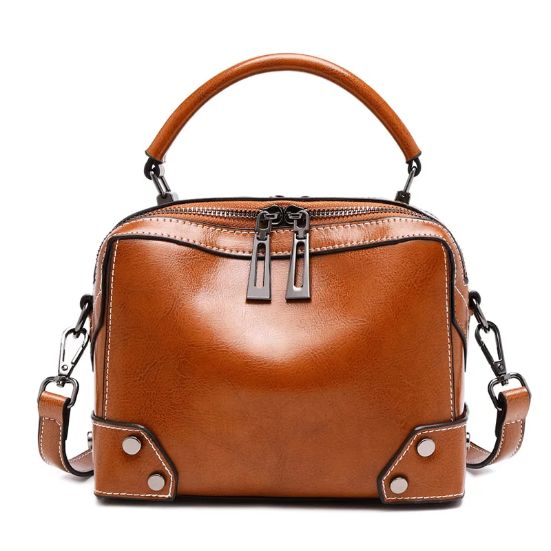 

EGL004 Custom logo european and american style casual real leather women shoulder handbags bag