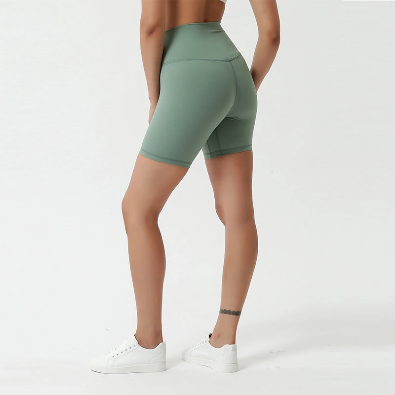 

New Lulu yoga pants for women, exercise, body-hugging, nude, mottled, slimming, pocket, quick-dry stretch shorts