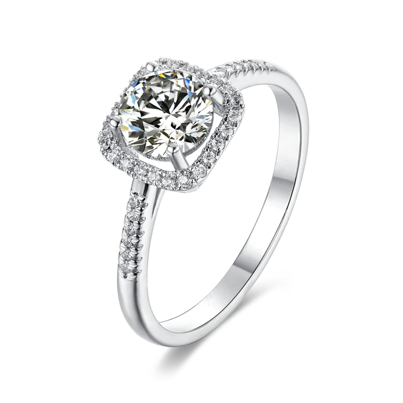 

Thriving Gems 2 Carat Cheap Price Silver Sterling 925 Moissanite Diamond Ring Round Brilliant Cut Moissanite Ring