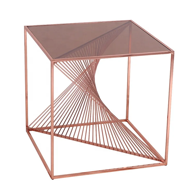 
Rose Golden Innovative Side Tea Coffee Table Indoor and Outdoor Furniture 