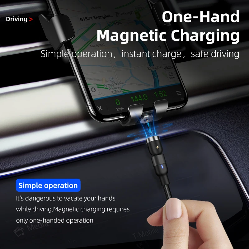 
360 Rotate Straight Use magnetic usb charging cable and magnetic phone charger cable 