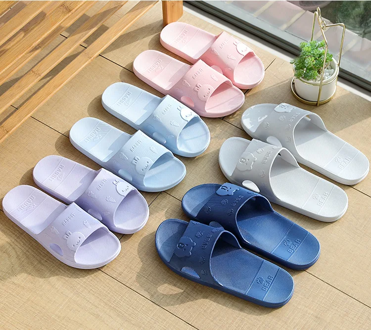 

First class quality flip flop plus size color bear eva fluffy slippers, Customized color