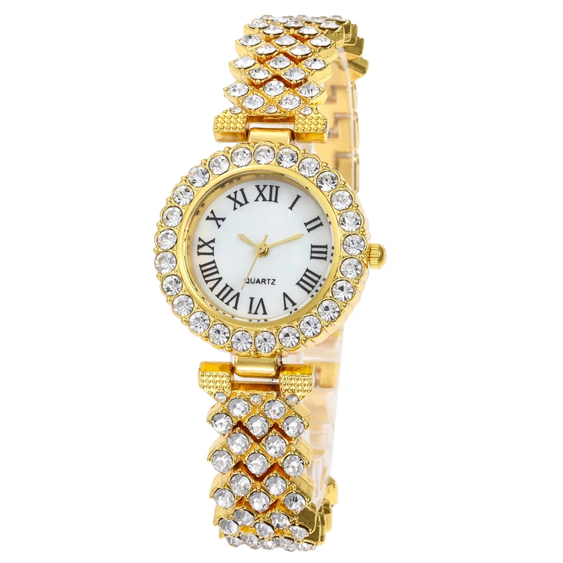 2020 Full Diamond Watch Rome Ladies Stainless Steel Analog Luxury Women Crystal Watch reloj para hombre TW451