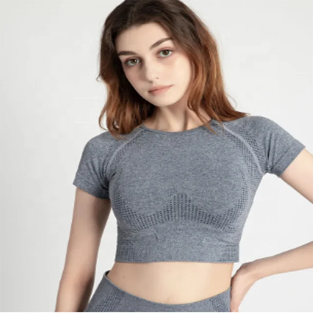 

Oem ladies sexy crop top seamless 2020 yoga top sports seamless ladies tops