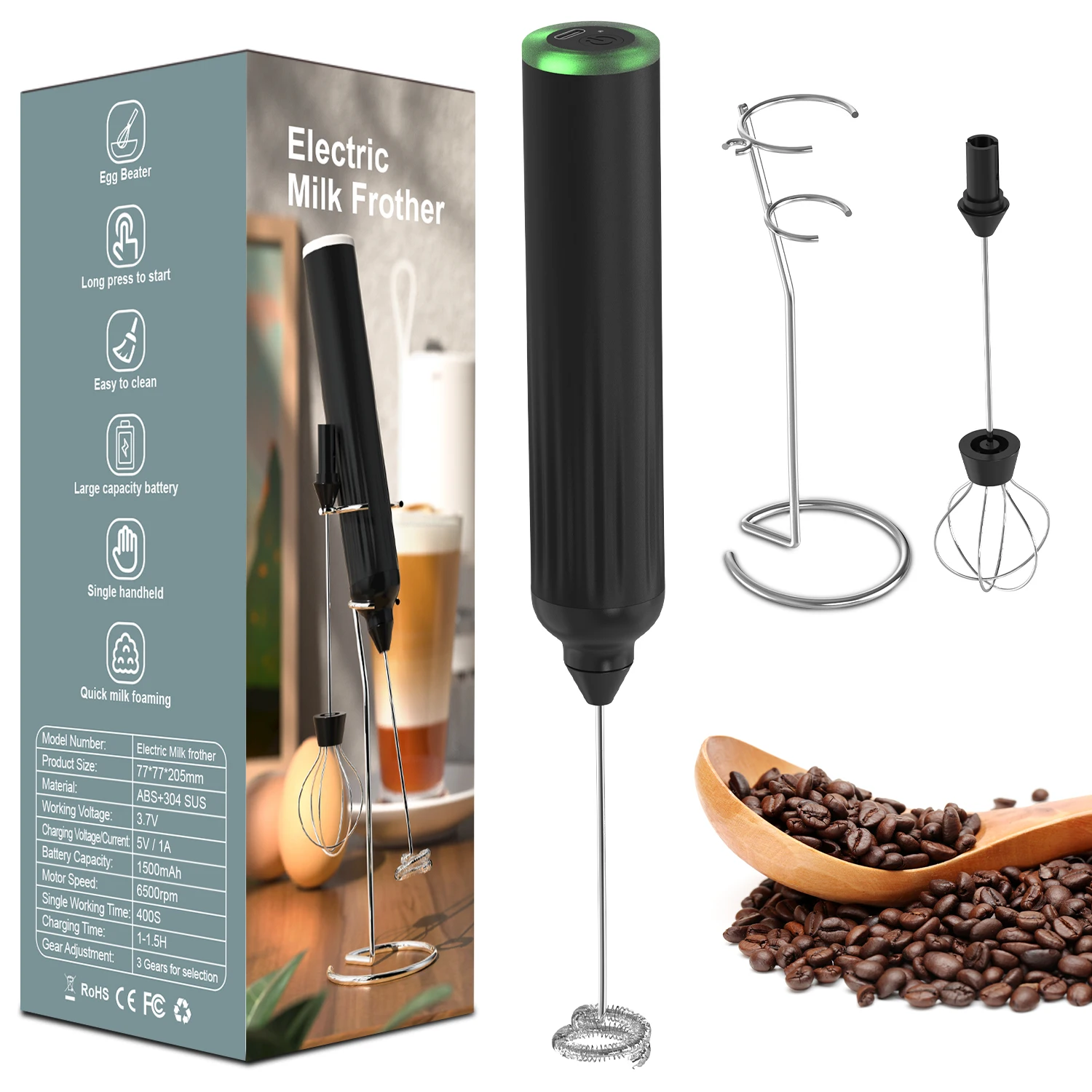 

Factory Wholesale electric milk frother rechargeable milk/egg/coffee frother/ blender/mixer foamer