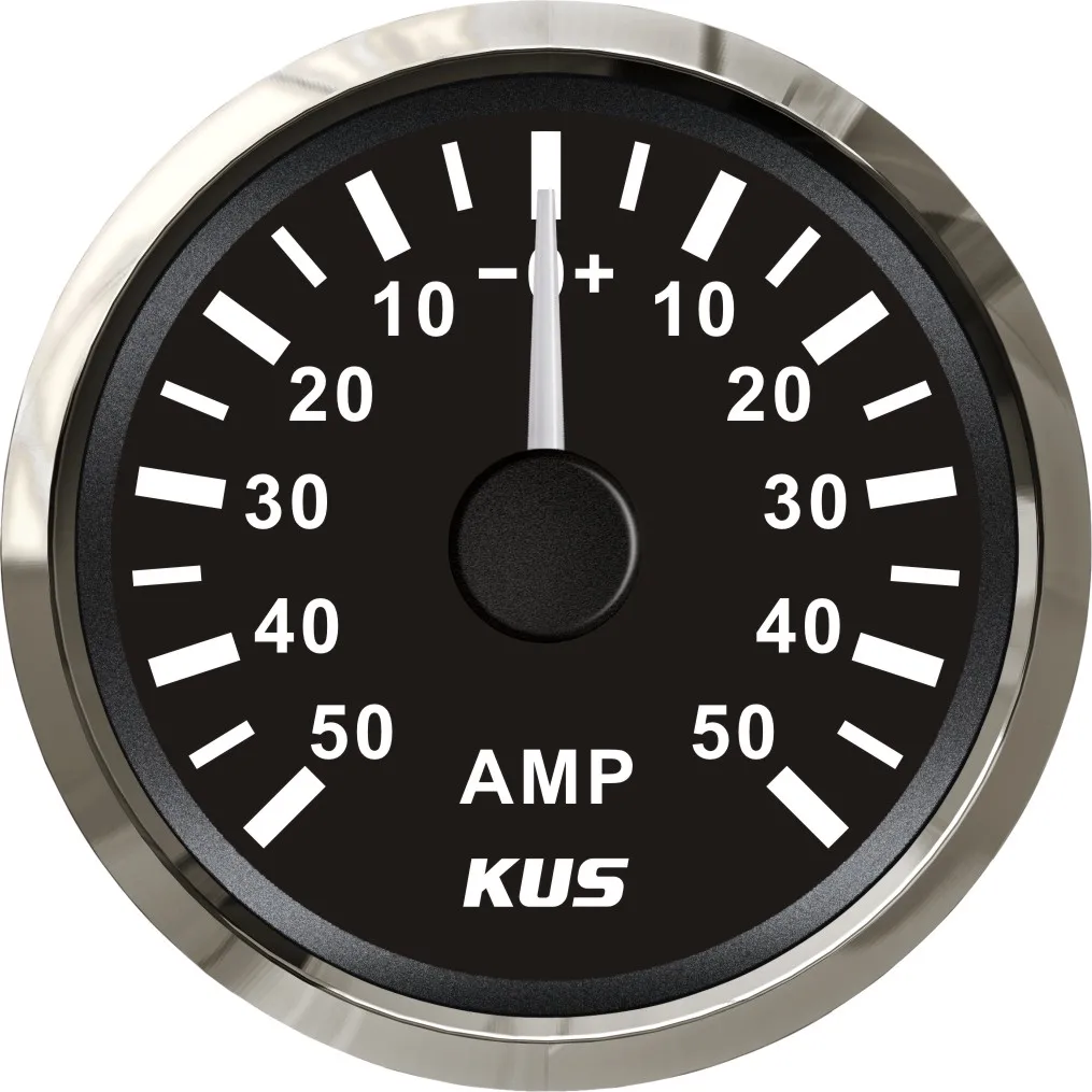 

Free Shipping KUS 52mm Pointer Ammeter Gauge Display +/-50A With White or Black Face, Ws bs