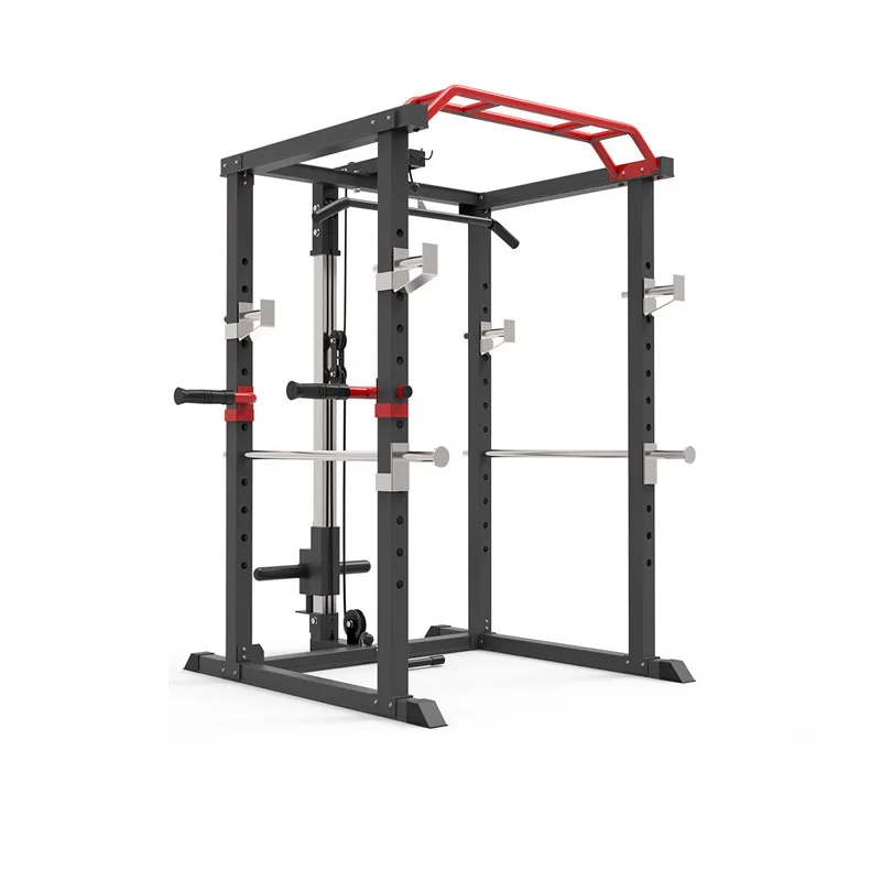 

New Type Multi Functional Home Use Fitness Equipment Smith Machine Squat rack multi power rack, Black