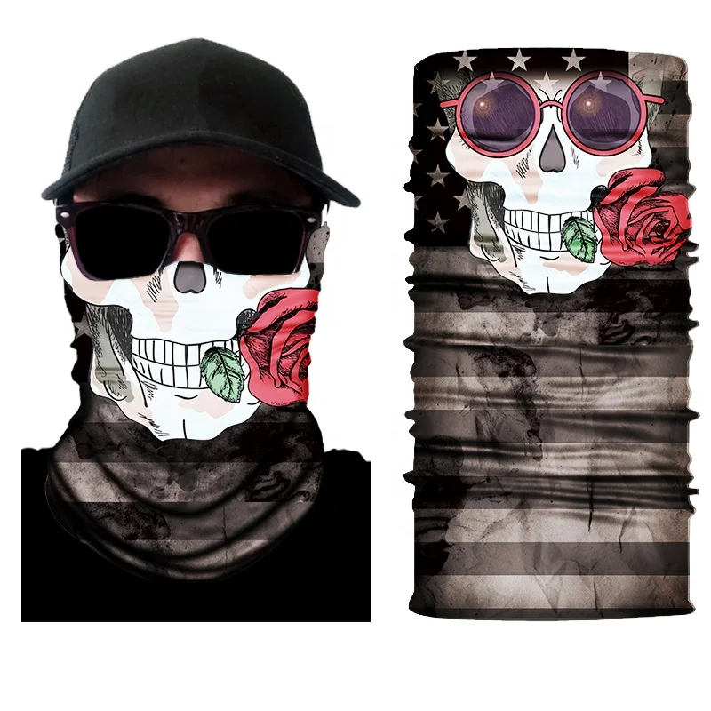 
Wholesale Multifunctional Seamless Elastic Skull Custom Tubular Bandana/ Face shield/Neck warm /Head scarf 
