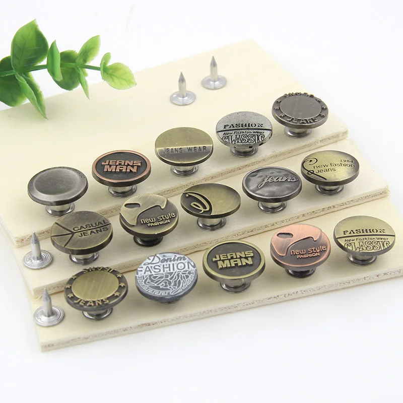 

Wholesale custom zinc alloy 17mm metal botton jeans button for jeans