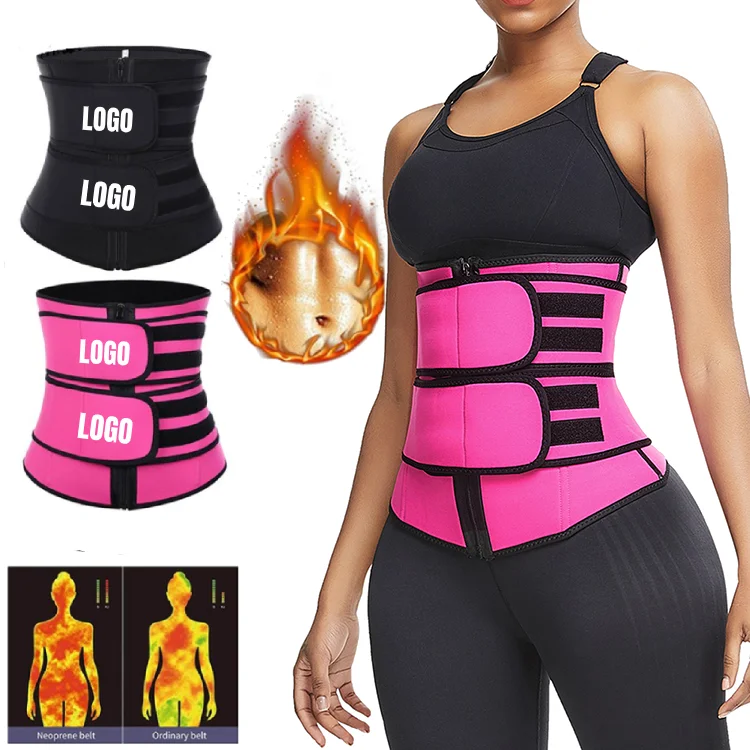 

Custom Logo Private Label Waist Tummy Control Double Belt 7 Steel Bone Neoprene Waist Trainer Corset