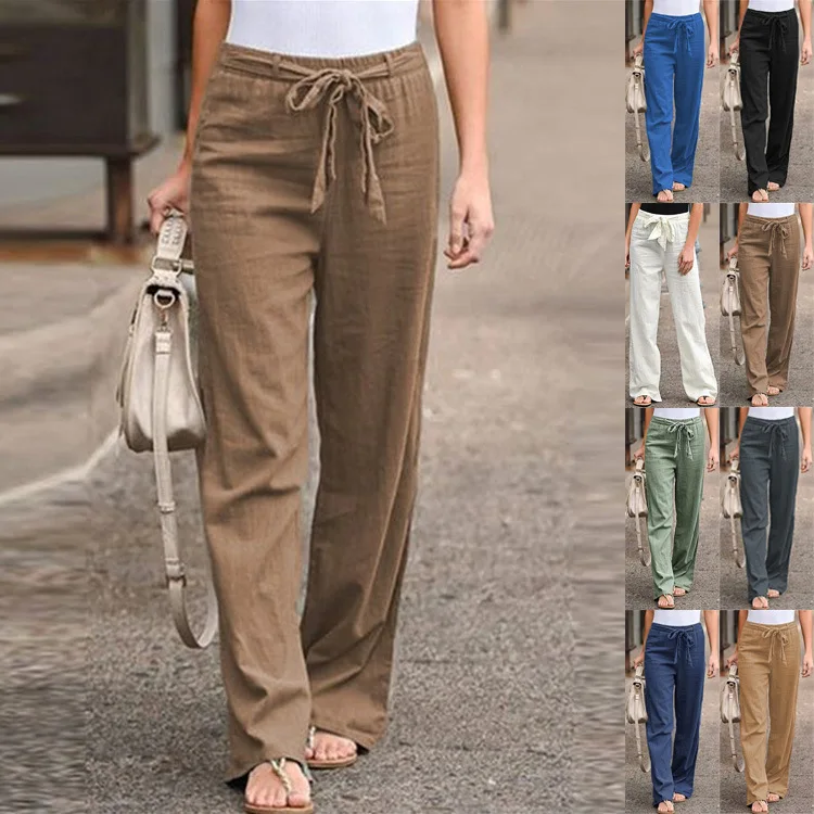 

Women's Cropped Paper Bag Waist Pants without Pockets, As show