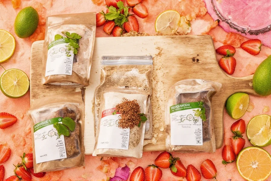 Mexican spice rack with chili powders and herbs