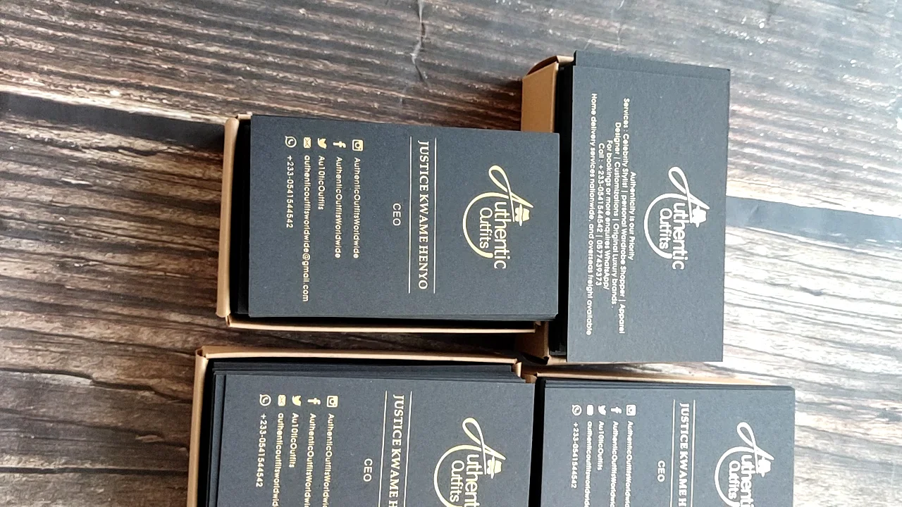 Letterpress Business Customised Gold Hot Stamping Name Card 4c+4c Cmyk