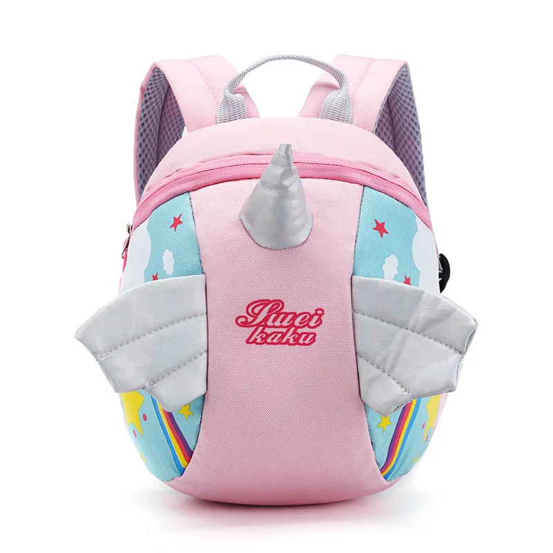 

New Design Unicorn kids school bag backpack for 1-3 years children with anti-lost traction rope, Many colors