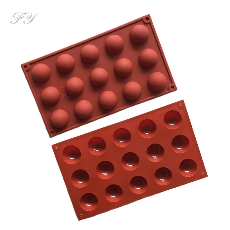 

Spot wholesale 15 semi-circle silicone cake mold handmade chocolate mold DIY silicone ice tray mold