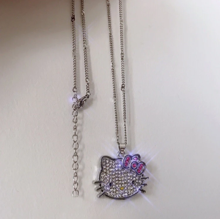

Wholesale Alloy Zircon Cat Pendant Necklaces Diamond Clavicle Chain Pendant Jewelry For Women Cute Cartoon Necklace