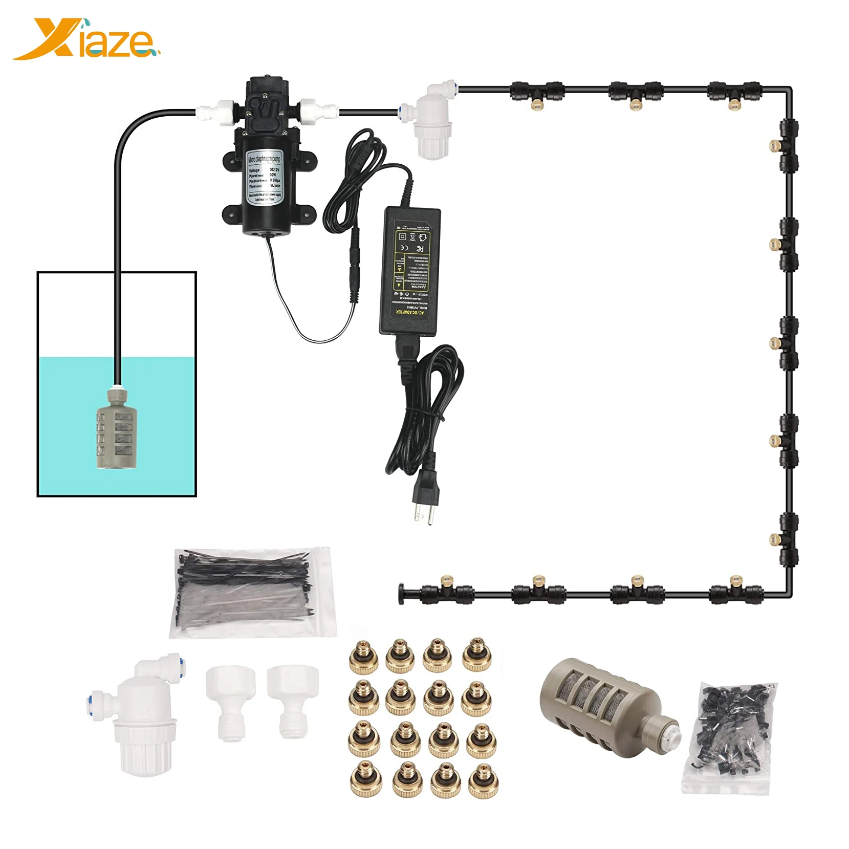 

High Quality Plastic 360 Rotational Garden Sprinkler Outdoor Water Play Sprinklers Misting Cooling System, Black