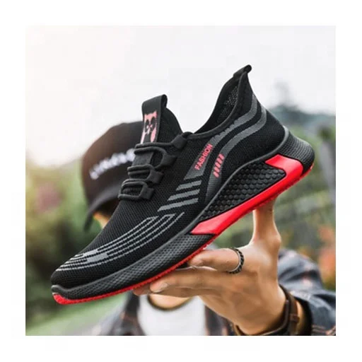 

black men sports shoes breathable fly-knit shoes oem fashion sport running men's casual shoes