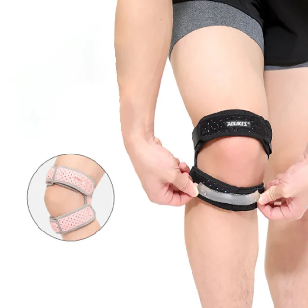 

Patella tendon new style adjustable neoprene strap band knee support pad, Black, pink