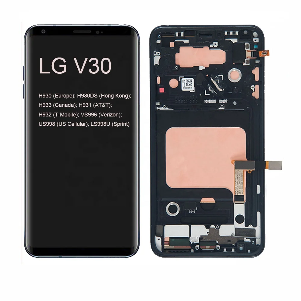 

For LG V30 LGV30 LCD Display H930 H930DS H933 H931 H932 VS996 US998 LS998U For LG Touch Screen Digitizer Assembly with Frame, Black
