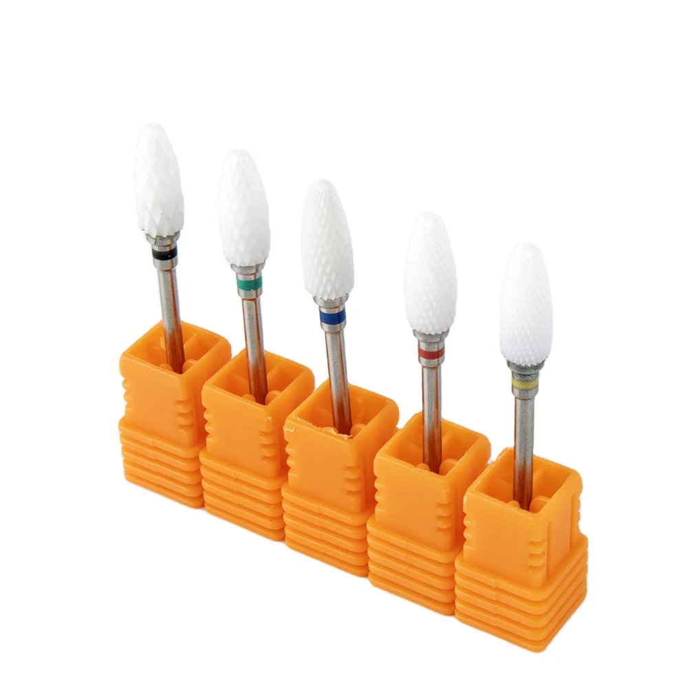 

nail electric bullet burs ceramic nail drill bit, Blue/customized