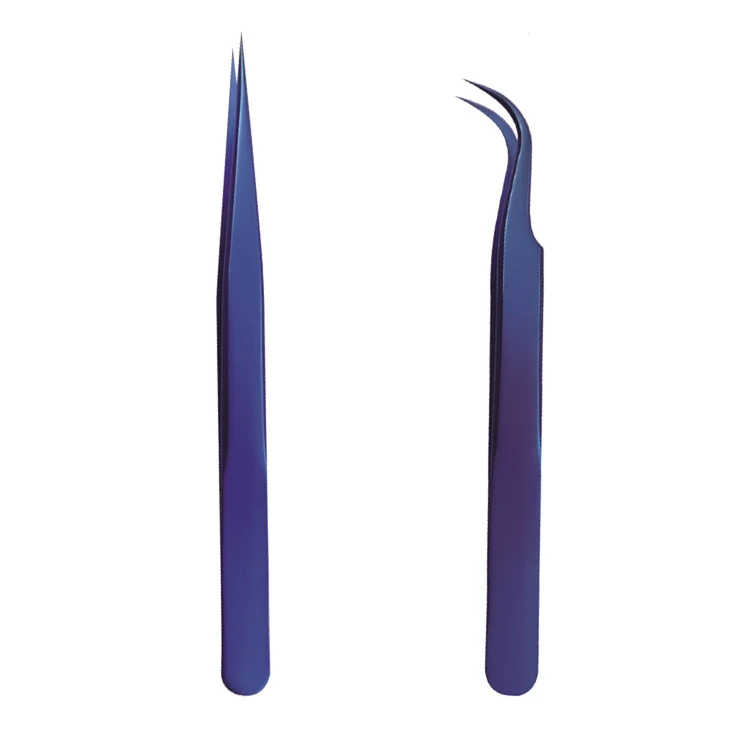 

Yangjiang factory Makeup tool kits professional flowering grafting eyelash tweezers dolphin tweezers, Customized color