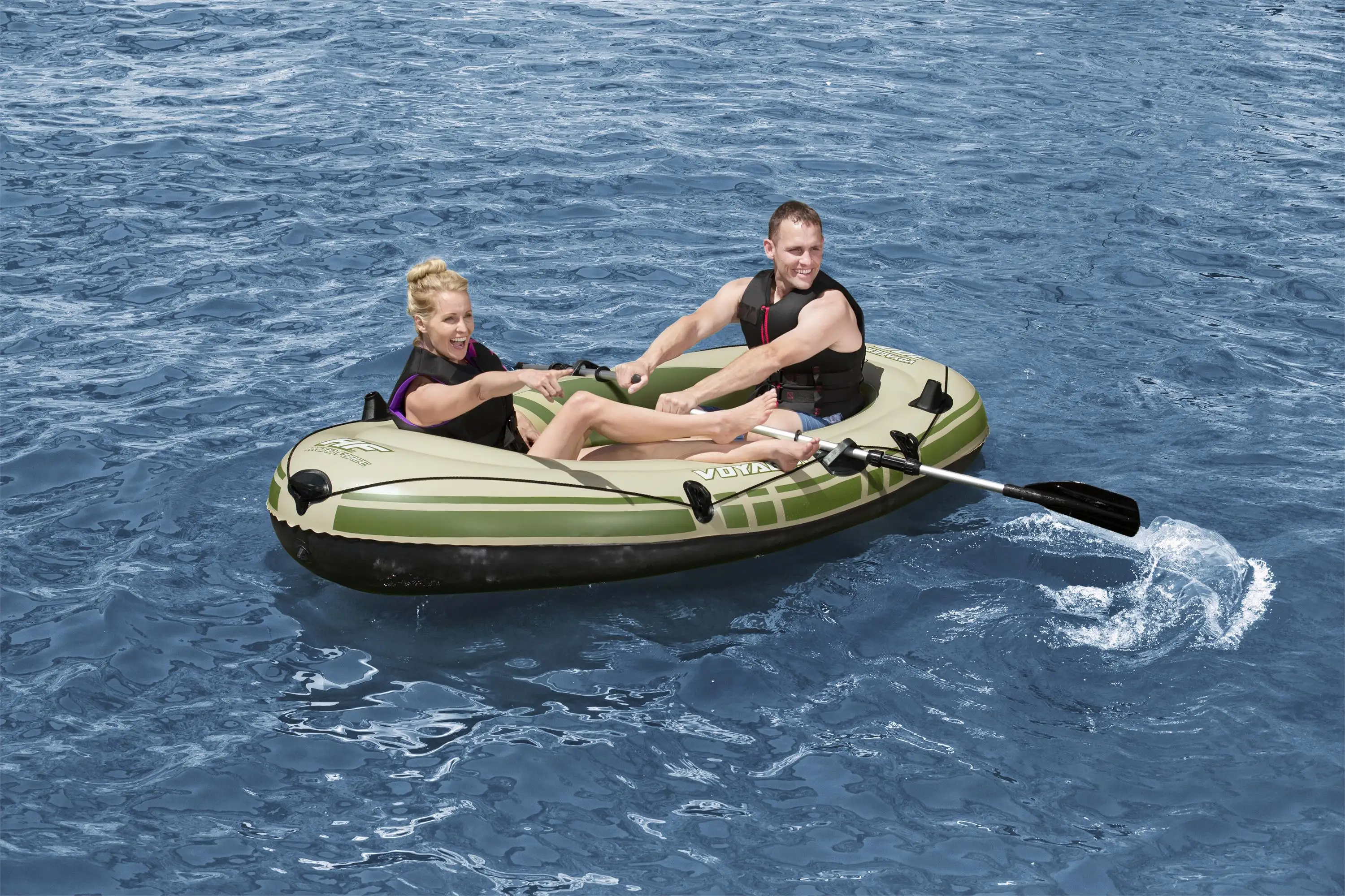 Bestway 65051 Voyager 300 8' Inflatable Raft High Speed Boat 2 Person