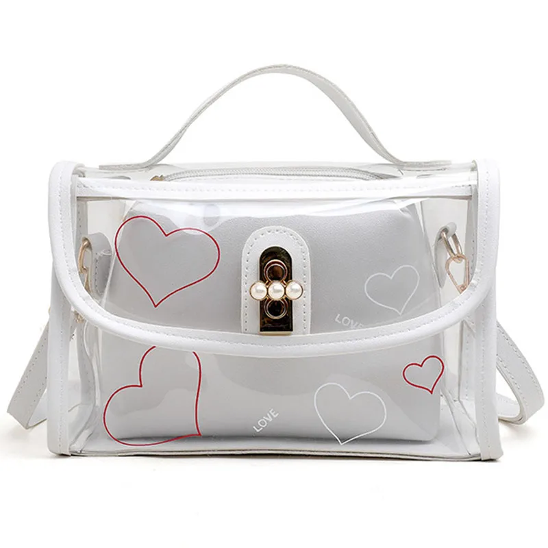 

Creative Transparent PVC Messenger Bag Amazon New Ladies Handbag Factory Direct Sales Adjustable Shoulder Strap Shoulder Bag 233