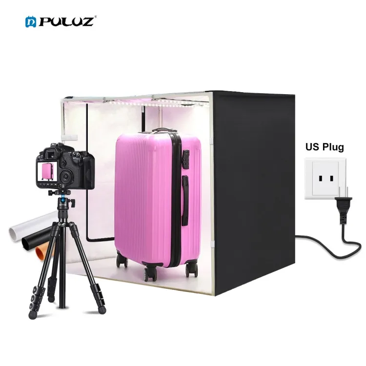 

New PULUZ Portable 80cm 8500LM White Light Photo Lighting Studio Soft Box Kit with 3 Colors Backdrops(Black, White, Orange)