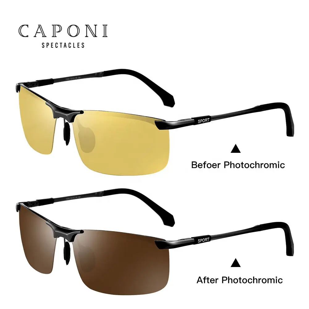 

CAPONI 2022 Men Driving Sun Glasses Day And Night Photochromic Driving Eyewear Sunglasses