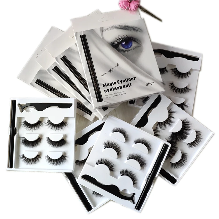 

Custom eyelash packaging magic eyeliner eyelashes mink adhesive eyeliner 3d false eyelashes