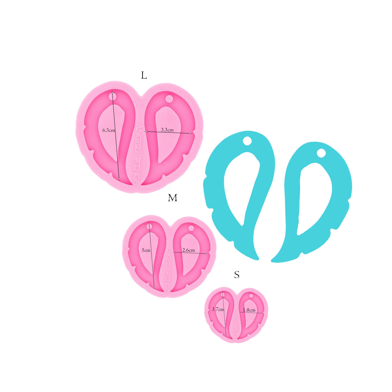 

S873 shiny silicone feather shaped earrings mold for jewellery resin crafts, Random