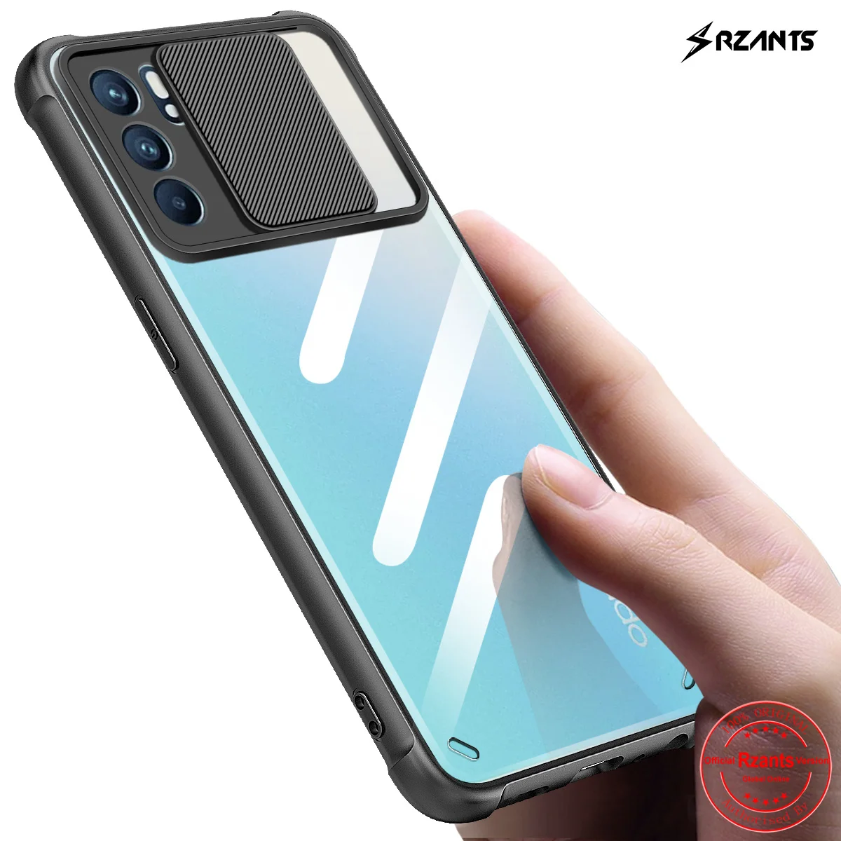 

Rzants For OPPO Reno 6z Reno 6 Pro Phone Case Hard [Color lens] Hybrid Shockproof Slim Crystal Clear Cover Double Casing