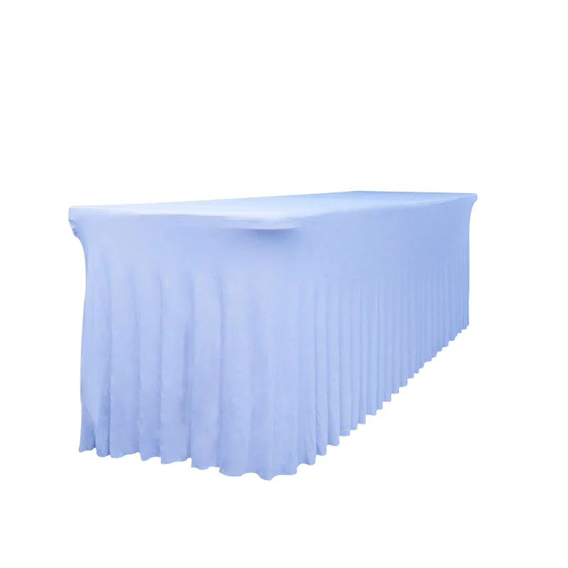 Modern Woven Solid Color Elastic Stretch Customized Color Tablecloth Home Wedding Party Table Skirt