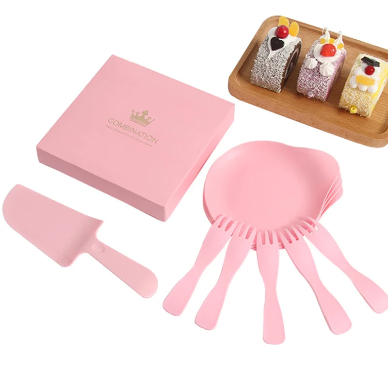 

Birthday Tools PP Cake Cutting Plastic Cutlery Cake Plate Knife Set, Customized