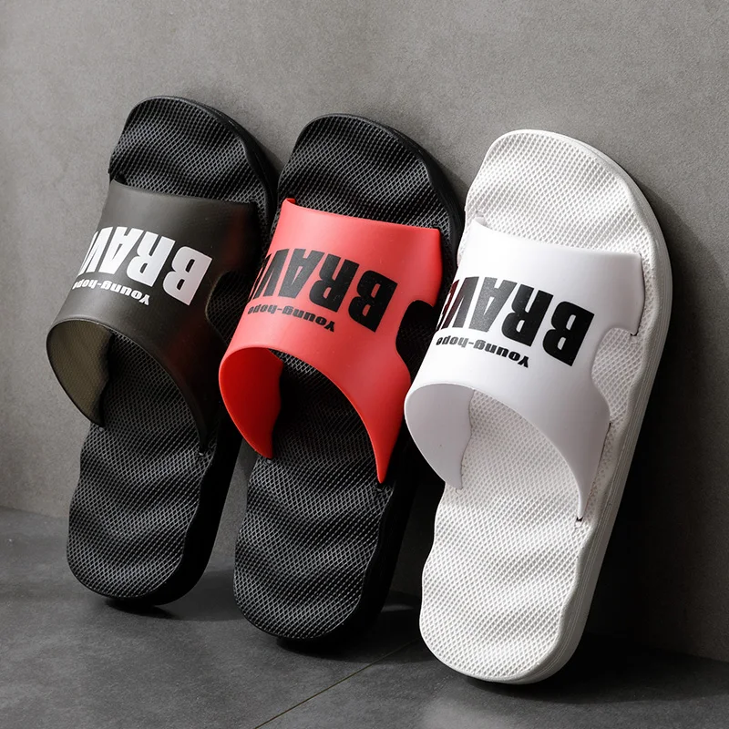 Hot Sale Popular Black Slide Men's Slippers With Logo Outdoor Fashion ...