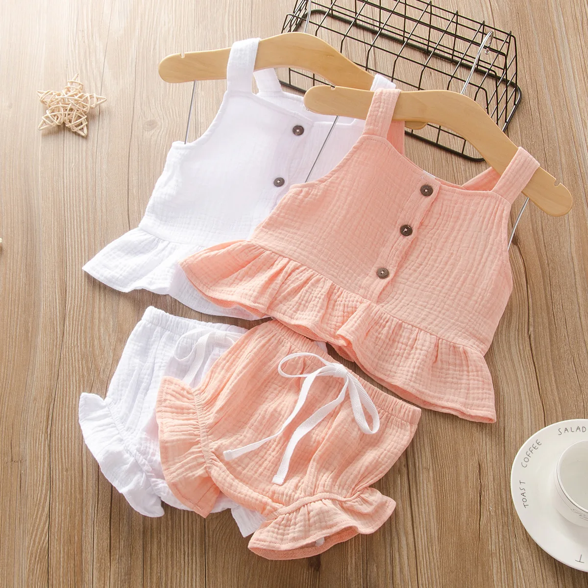 

baby clothes baby girls cotton vest and underwear 2pcs sets toddle clothes frill girls sets