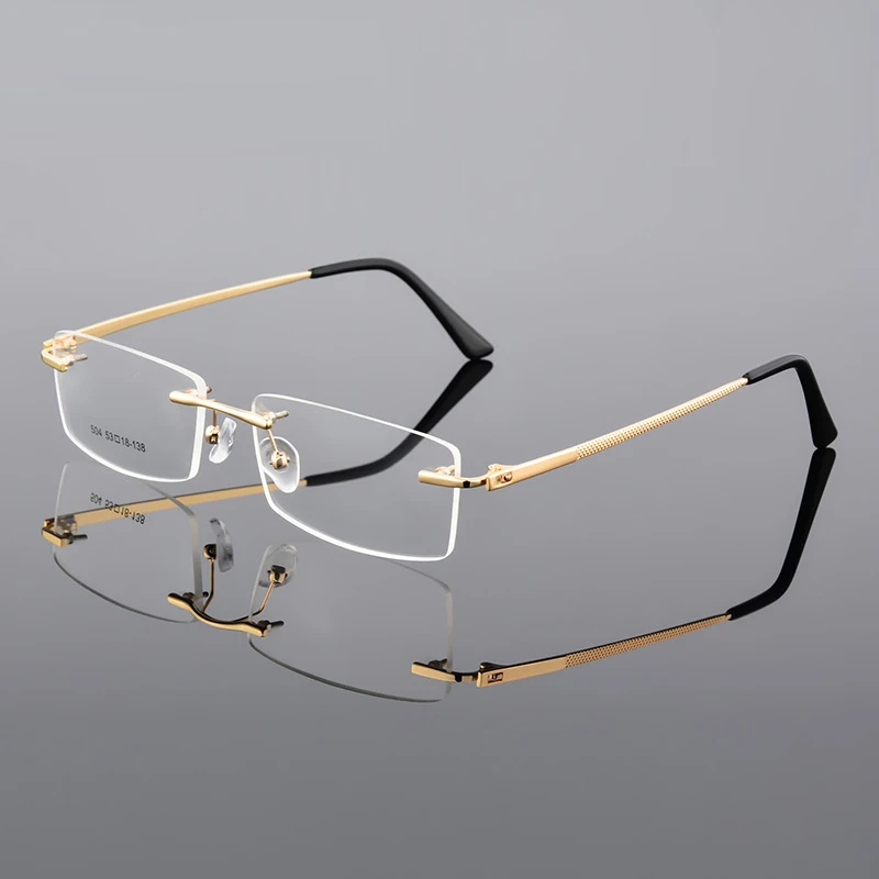 

Fashion Metal Alloy Rimless Eyewear Glasses Frames Men Women Ultralight Prescription Myopia Optical Eyeglasses Frames 2021